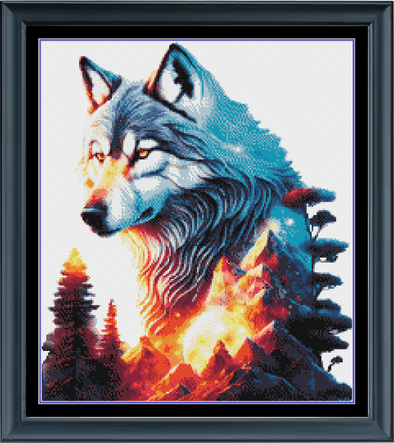 Stitching Jules Design Cross Stitch Pattern Wolf Wildlife Landscape Nature Cross Stitch Pattern | Instant PDF Download